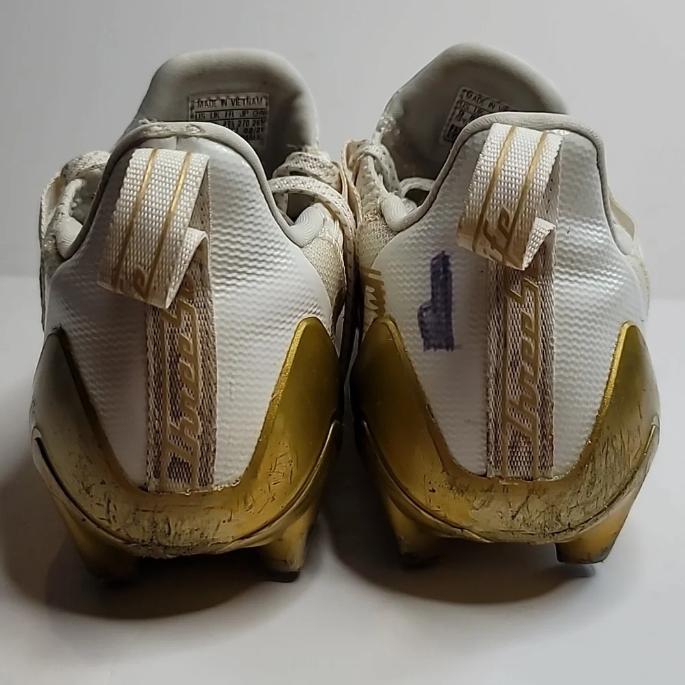 Adidas Adizero Football Cleats 9 mens FX4237 white gold metallic